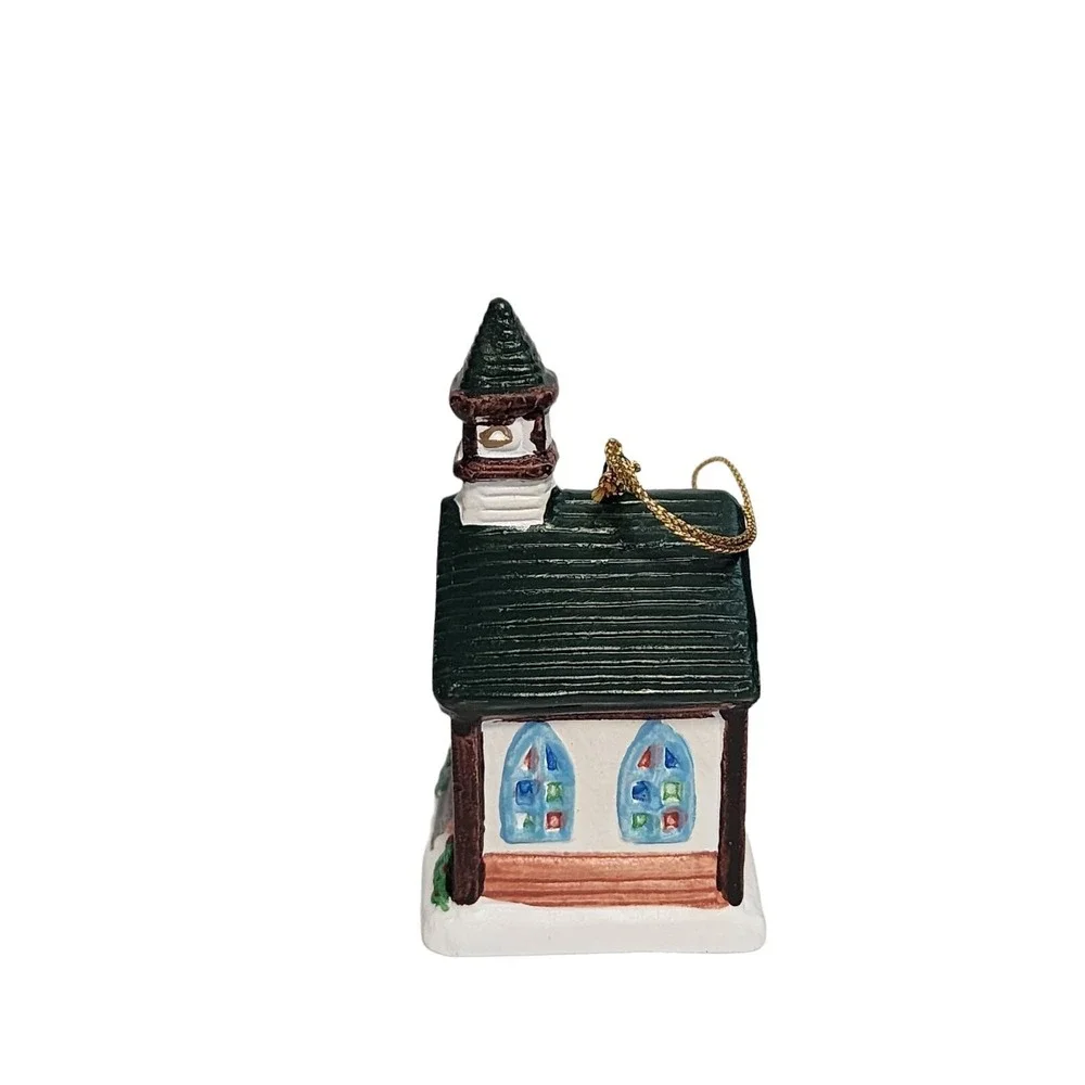 Red Apple Traditions Country Church‎ Ceramic Ornament with Box